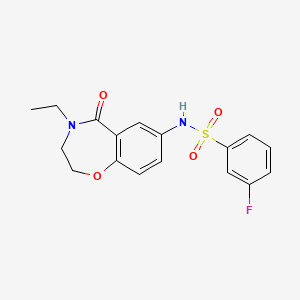 N-(4-ethyl-5-oxo-2,3,4,5-tetrahydrobenzo[f][1,4]oxazepin-7-yl)-3-fluorobenzenesulfonamide