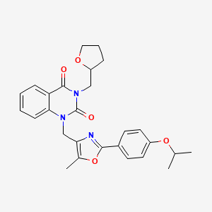 1-((2-(4-isopropoxyphenyl)-5-methyloxazol-4-yl)methyl)-3-((tetrahydrofuran-2-yl)methyl)quinazoline-2,4(1H,3H)-dione