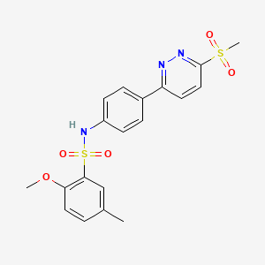 2-methoxy-5-methyl-N-(4-(6-(methylsulfonyl)pyridazin-3-yl)phenyl)benzenesulfonamide