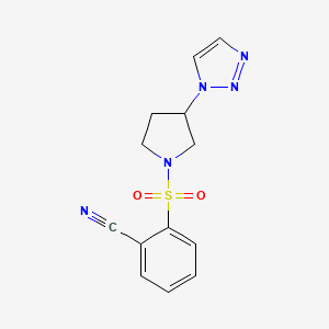 2-((3-(1H-1,2,3-triazol-1-yl)pyrrolidin-1-yl)sulfonyl)benzonitrile