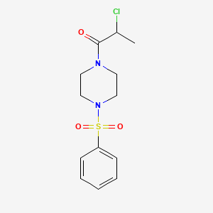 molecular formula C13H17ClN2O3S B2421483 1-[4-(苯磺酰)哌嗪-1-基]-2-氯丙烷-1-酮 CAS No. 923216-65-3