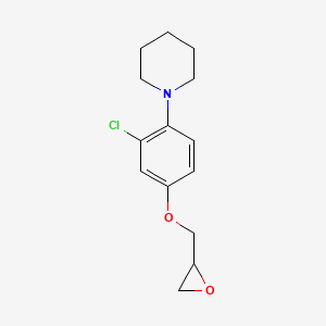 molecular formula C14H18ClNO2 B2421485 1-[2-Chloro-4-(oxiran-2-ylmethoxy)phenyl]piperidine CAS No. 2411224-31-0