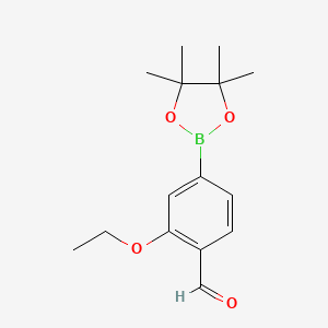 molecular formula C15H21BO4 B2421496 2-Ethoxy-4-(tetramethyl-1,3,2-dioxaborolan-2-yl)benzaldehyde CAS No. 2098425-81-9