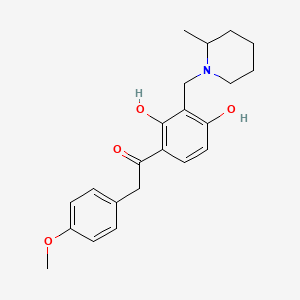 molecular formula C22H27NO4 B2421499 1-(2,4-二羟基-3-((2-甲基哌啶-1-基)甲基)苯基)-2-(4-甲氧基苯基)乙酮 CAS No. 1021205-97-9