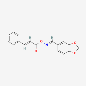 molecular formula C17H13NO4 B2421500 5-{[(Cinnamoyloxy)imino]methyl}-1,3-benzodioxole CAS No. 331461-10-0