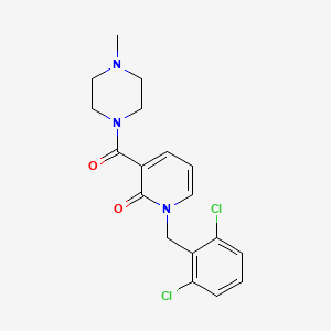 molecular formula C18H19Cl2N3O2 B2421509 1-(2,6-dichlorobenzyl)-3-[(4-methylpiperazino)carbonyl]-2(1H)-pyridinone CAS No. 338755-00-3