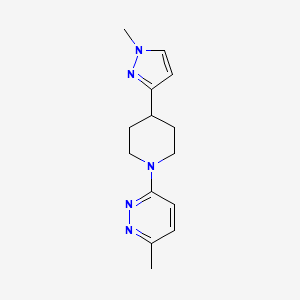 molecular formula C14H19N5 B2421516 3-甲基-6-(4-(1-甲基-1H-吡唑-3-基)哌啶-1-基)哒嗪 CAS No. 2034285-88-4