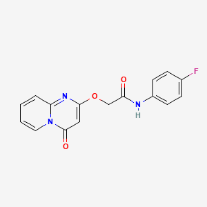 molecular formula C16H12FN3O3 B2421520 N-(4-fluorophenyl)-2-((4-oxo-4H-pyrido[1,2-a]pyrimidin-2-yl)oxy)acetamide CAS No. 1105213-73-7