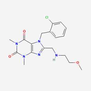 7-[(2-Chlorophenyl)methyl]-8-[(2-methoxyethylamino)methyl]-1,3-dimethylpurine-2,6-dione