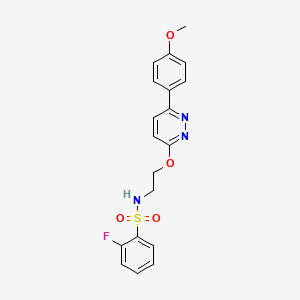 molecular formula C19H18FN3O4S B2421533 2-fluoro-N-(2-((6-(4-methoxyphenyl)pyridazin-3-yl)oxy)ethyl)benzenesulfonamide CAS No. 1005303-54-7