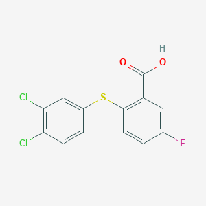 molecular formula C13H7Cl2FO2S B2421534 2-[(3,4-Dichlorophenyl)sulfanyl]-5-fluorobenzoic acid CAS No. 191154-43-5
