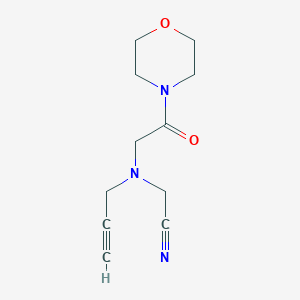 molecular formula C11H15N3O2 B2421548 2-[(2-Morpholin-4-yl-2-oxoethyl)-prop-2-ynylamino]acetonitrile CAS No. 1825682-66-3