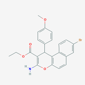 molecular formula C23H20BrNO4 B242155 ethyl 3-amino-8-bromo-1-(4-methoxyphenyl)-1H-benzo[f]chromene-2-carboxylate 