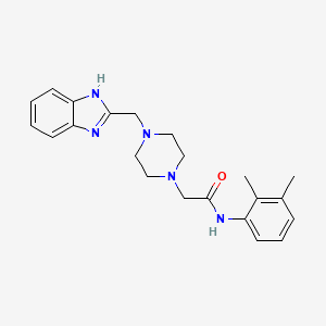 molecular formula C22H27N5O B2421551 2-(4-((1H-benzo[d]imidazol-2-yl)methyl)piperazin-1-yl)-N-(2,3-dimethylphenyl)acetamide CAS No. 1171227-79-4