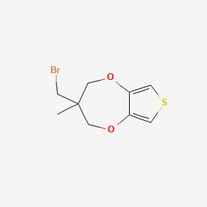 molecular formula C9H11BrO2S B2421552 3-(溴甲基)-3-甲基-3,4-二氢-2H-噻吩并[3,4-b][1,4]二氧杂环庚二烯 CAS No. 2193065-01-7