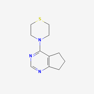 molecular formula C11H15N3S B2421555 4-(6,7-二氢-5H-环戊[d]嘧啶-4-基)硫代吗啉 CAS No. 2320600-33-5