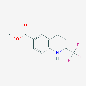 molecular formula C12H12F3NO2 B2421558 Methyl 2-(trifluoromethyl)-1,2,3,4-tetrahydroquinoline-6-carboxylate CAS No. 1283718-31-9