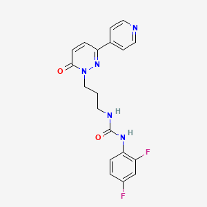 molecular formula C19H17F2N5O2 B2421560 1-(2,4-二氟苯基)-3-(3-(6-氧代-3-(吡啶-4-基)吡哒嗪-1(6H)-基)丙基)脲 CAS No. 1105246-64-7