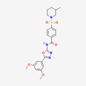 molecular formula C23H26N4O6S B2421563 N-[5-(3,5-二甲氧基苯基)-1,3,4-恶二唑-2-基]-4-[(3-甲基哌啶-1-基)磺酰基]苯甲酰胺 CAS No. 533870-58-5