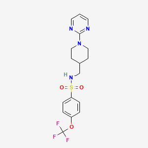 molecular formula C17H19F3N4O3S B2421569 N-((1-(pyrimidin-2-yl)piperidin-4-yl)methyl)-4-(trifluoromethoxy)benzenesulfonamide CAS No. 1235342-91-2