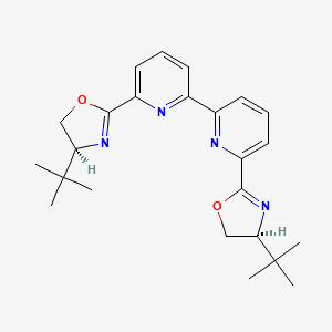 molecular formula C24H30N4O2 B2421580 6,6'-Bis((S)-4-(tert-butyl)-4,5-dihydrooxazol-2-yl)-2,2'-bipyridine CAS No. 2093382-71-7