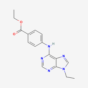 molecular formula C16H17N5O2 B2421583 ethyl 4-((9-ethyl-9H-purin-6-yl)amino)benzoate CAS No. 1226429-61-3
