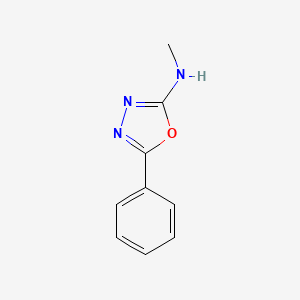 molecular formula C9H9N3O B2421589 5-Phenyl-[1,3,4]oxadiazol-2-YL-methylamine CAS No. 22377-39-5