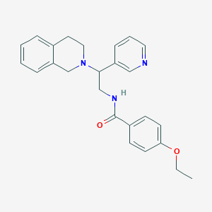 molecular formula C25H27N3O2 B2421593 N-[2-(3,4-dihydroisoquinolin-2(1H)-yl)-2-pyridin-3-ylethyl]-4-ethoxybenzamide CAS No. 904271-43-8
