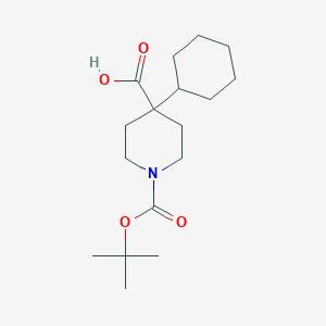 molecular formula C17H29NO4 B024216 1-(叔丁氧羰基)-4-环己基哌啶-4-羧酸 CAS No. 273378-16-8