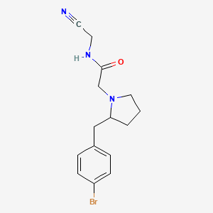 molecular formula C15H18BrN3O B2421615 2-{2-[(4-bromophenyl)methyl]pyrrolidin-1-yl}-N-(cyanomethyl)acetamide CAS No. 1445135-63-6