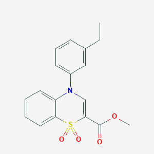 molecular formula C18H17NO4S B2421616 methyl 4-(3-ethylphenyl)-4H-1,4-benzothiazine-2-carboxylate 1,1-dioxide CAS No. 1291842-03-9