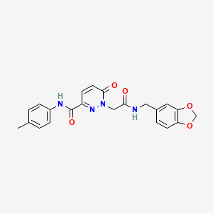 1-(2-((benzo[d][1,3]dioxol-5-ylmethyl)amino)-2-oxoethyl)-6-oxo-N-(p-tolyl)-1,6-dihydropyridazine-3-carboxamide