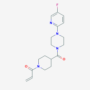 molecular formula C18H23FN4O2 B2421625 1-[4-[4-(5-Fluoropyridin-2-yl)piperazine-1-carbonyl]piperidin-1-yl]prop-2-en-1-one CAS No. 2361804-81-9