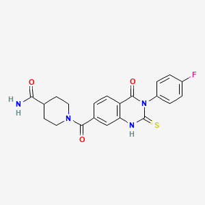 1-{[3-(4-Fluorophenyl)-2-mercapto-4-oxo-3,4-dihydroquinazolin-7-yl]carbonyl}piperidine-4-carboxamide
