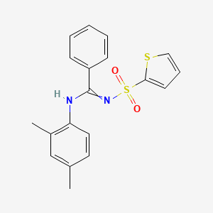 molecular formula C19H18N2O2S2 B2421632 N-(2,4-dimethylphenyl)-N'-(thiophen-2-ylsulfonyl)benzimidamide CAS No. 327095-90-9