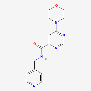 molecular formula C15H17N5O2 B2421636 6-morpholino-N-(pyridin-4-ylmethyl)pyrimidine-4-carboxamide CAS No. 1906529-73-4