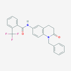 molecular formula C24H19F3N2O2 B2421638 N-(1-benzyl-2-oxo-1,2,3,4-tetrahydroquinolin-6-yl)-2-(trifluoromethyl)benzamide CAS No. 941910-66-3