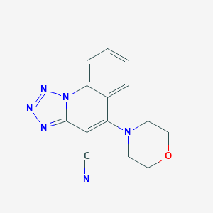 molecular formula C14H12N6O B242164 5-(4-Morpholinyl)tetraazolo[1,5-a]quinoline-4-carbonitrile 
