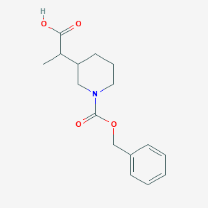 molecular formula C16H21NO4 B2421641 2-(1-Phenylmethoxycarbonylpiperidin-3-yl)propanoic acid CAS No. 2248319-47-1