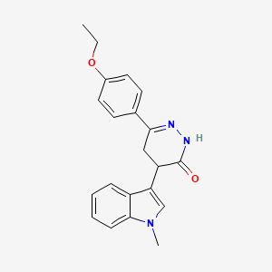 molecular formula C21H21N3O2 B2421645 3-(4-Ethoxyphenyl)-5-(1-methylindol-3-YL)-1H,4H,5H-1,2-diazin-6-one CAS No. 1023533-10-9