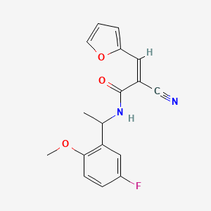 molecular formula C17H15FN2O3 B2421646 (Z)-2-Cyano-N-[1-(5-fluoro-2-methoxyphenyl)ethyl]-3-(furan-2-yl)prop-2-enamide CAS No. 1465715-82-5