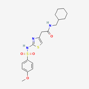 N-(cyclohexylmethyl)-2-(2-(4-methoxyphenylsulfonamido)thiazol-4-yl)acetamide