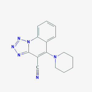 molecular formula C15H14N6 B242165 5-(1-Piperidinyl)tetraazolo[1,5-a]quinoline-4-carbonitrile 