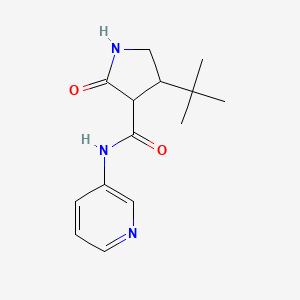 molecular formula C14H19N3O2 B2421658 4-tert-butyl-2-oxo-N-(pyridin-3-yl)pyrrolidine-3-carboxamide CAS No. 2097888-76-9
