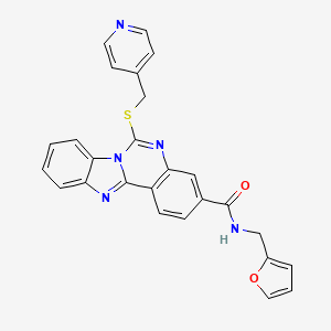 N-(furan-2-ylmethyl)-6-(pyridin-4-ylmethylsulfanyl)benzimidazolo[1,2-c]quinazoline-3-carboxamide