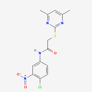 molecular formula C14H13ClN4O3S B2421675 N-(4-chloro-3-nitrophenyl)-2-[(4,6-dimethyl-2-pyrimidinyl)sulfanyl]acetamide CAS No. 882749-40-8