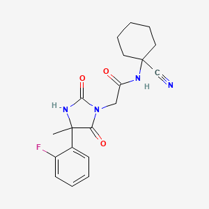 molecular formula C19H21FN4O3 B2421676 N-(1-cyanocyclohexyl)-2-[4-(2-fluorophenyl)-4-methyl-2,5-dioxoimidazolidin-1-yl]acetamide CAS No. 1252316-92-9