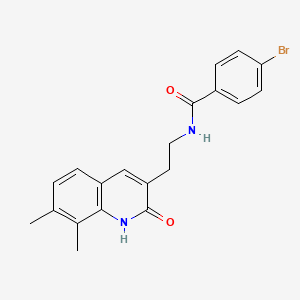 4-bromo-N-[2-(7,8-dimethyl-2-oxo-1H-quinolin-3-yl)ethyl]benzamide