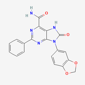 molecular formula C19H13N5O4 B2421690 9-(1,3-benzodioxol-5-yl)-8-oxo-2-phenyl-7H-purine-6-carboxamide CAS No. 898443-28-2
