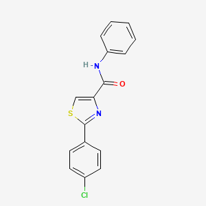 molecular formula C16H11ClN2OS B2421692 2-(4-氯苯基)-N-苯基-1,3-噻唑-4-甲酰胺 CAS No. 303997-95-7